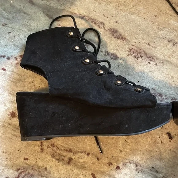 Top Shop Laceup Platform Wedge - Picture 7 of 7